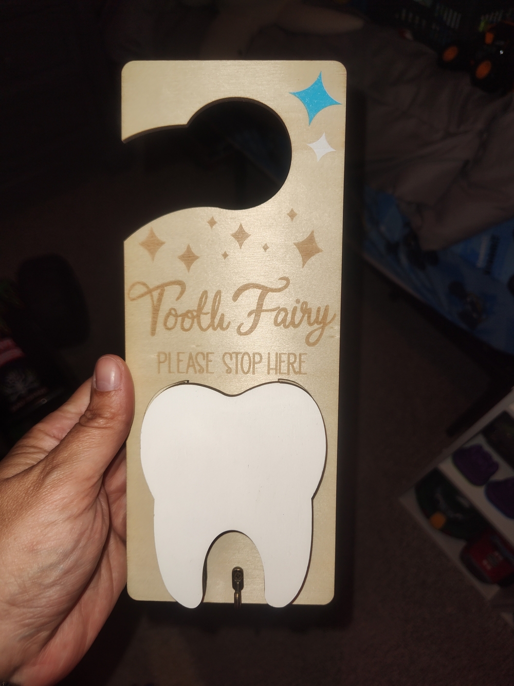 Tooth Fairy Door Hanger - White Tooth Design